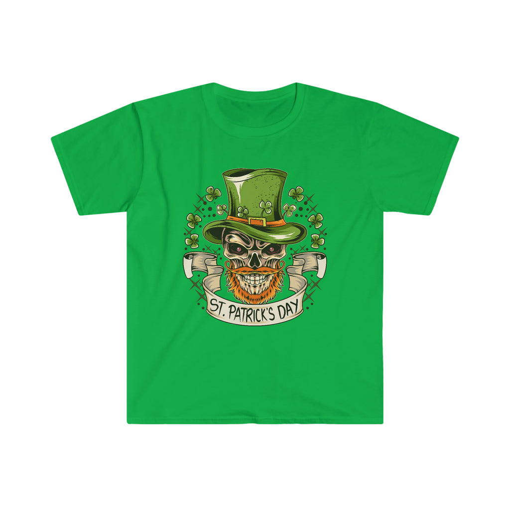 St. Patrick's Day Skull Softstyle T-Shirt T-Shirt USA Seasonings Irish Green S 