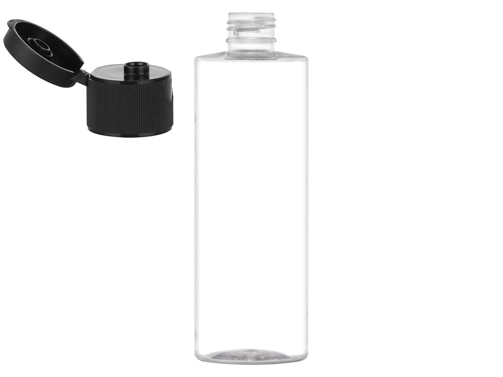 8oz Clear PET Cylinder Round Bottle 24-410 (With Cap) Bottling Bottles USA Seasonings 1 Bottle  