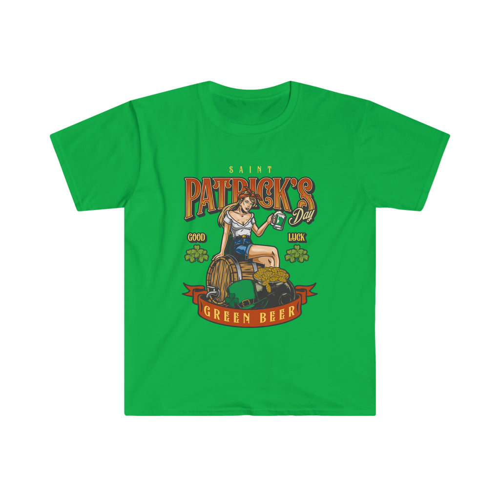 St. Patricks Day Green Beer Softstyle T-Shirt T-Shirt USA Seasonings Irish Green S 